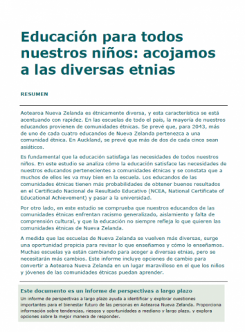 Educación para todos nuestros niños: acojamos a las diversas etnias