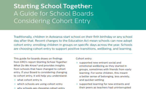 School Board Guide Cohort Entry
